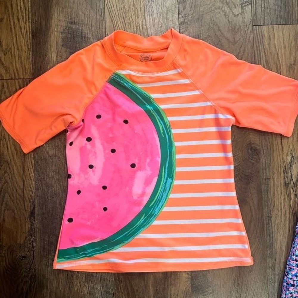 Wonder Nation Girls Swim Rash guard L 10-12